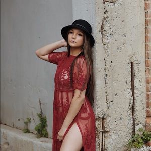 Lace Maroon Dress